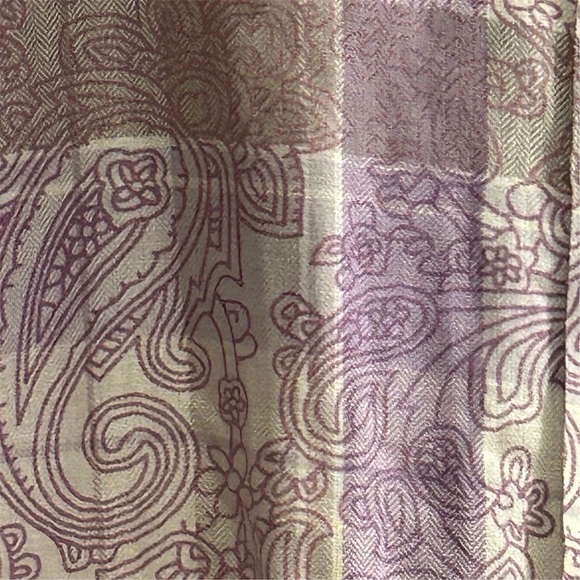 Tasso Elba Men's XL Purple Paisley Linen Blend Short Sleeve Shirt - Picture 5 of 9